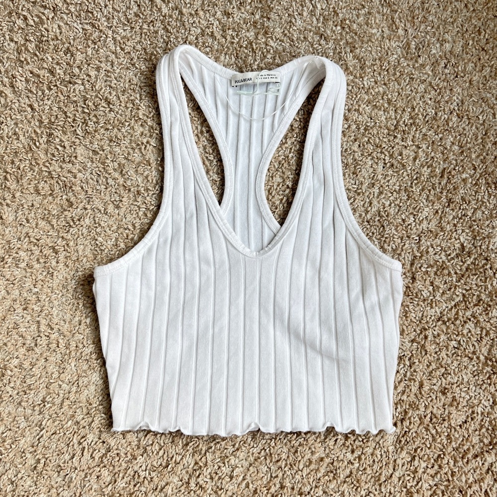 PULL & BEAR RACERBACK TANK CROPPED